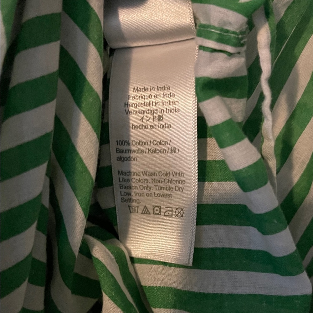 J. Crew Cotton voile tunic cover-up with side ties in stripe - Picture 9 of 10